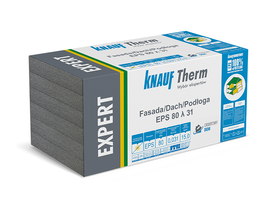 KNAUF THERM Expert Fasada Dach Podłoga EPS 80 λ 31 KNAUF Therm EXPERT Fasada/Dach/Podłoga EPS 80 λ 31 - obrazek 1